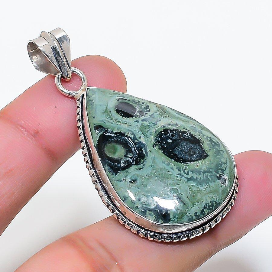 Natural Kambaba Jasper Gemstone 925 Sterling Silver Jewelry Pendant 2.05  AP-15680