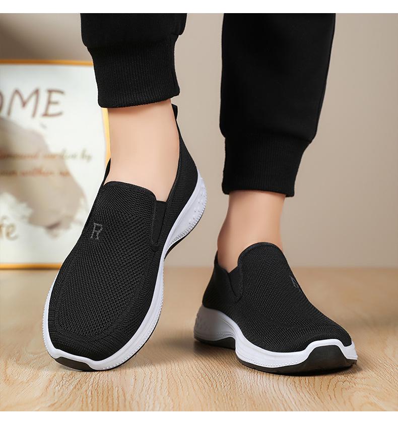 Men's Summer Slip-On Loafers - Soft Sole, Comfortable Flyknit Mesh, Breathable Casual Dad Shoes