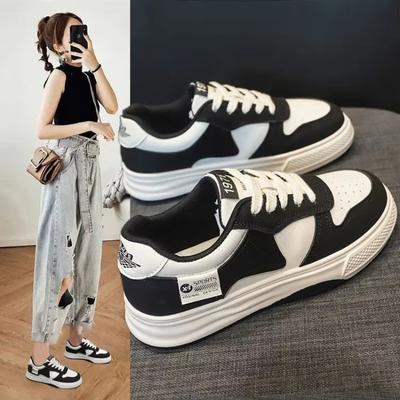 Fashion Platform Sports Shoes Flat Female Sneakers Women Tennis Spring Casual Vulcanize Black Fashion Harajuku Thick-sole Sneakers