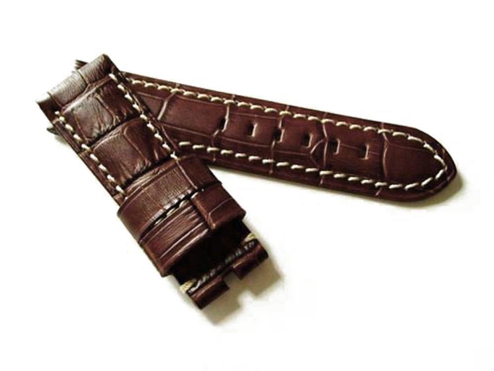 King Panerai Compatible Watch BA Buckle Embossed Dark [Import Original] Parts, Strap, Crocodile, Brown, 24/22mm