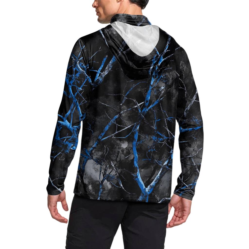 Herrenhemd mit Maske Leichtgewicht Langarm Kapuze Wandern Angeln Performance