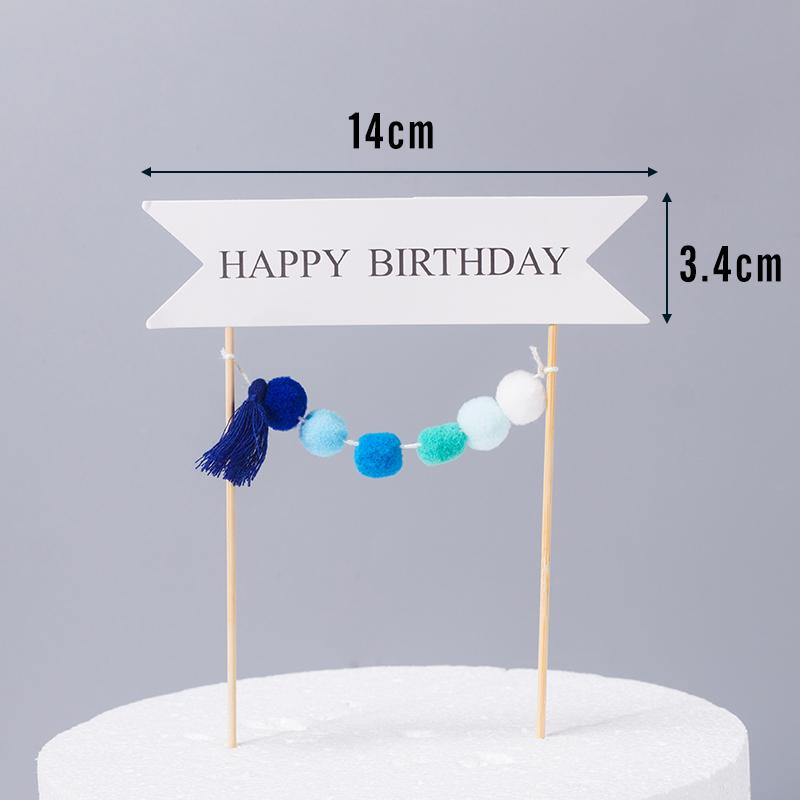 Mini Birthday Hat & Banner Cake Decorations - Internet Celebrity Style Baking Accessories