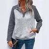 Women S V Neck Long Sleeve Pullover Casual Color Block Sweatshirt