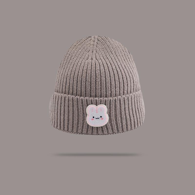 

Wool Hat Autumn and Winter Men and Women Cute Rabbit Knitted Versatile Neutral Travel Hat Baby Knitted Hat Cold Hat One size