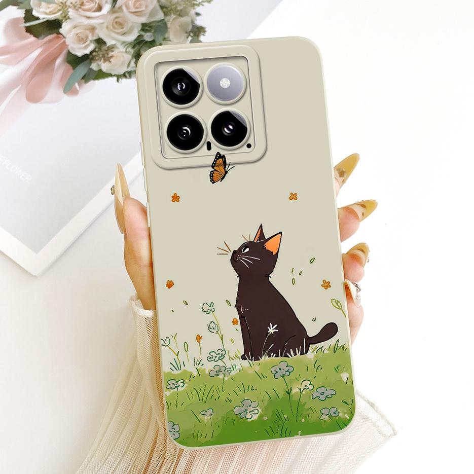 For Xiaomi Mi 14 Pro Case Cool Owl Dragon Painted Cover Soft Silicone Matte Phone Case For Xiaomi 14 Pro Mi14 5G Back Cover Bags