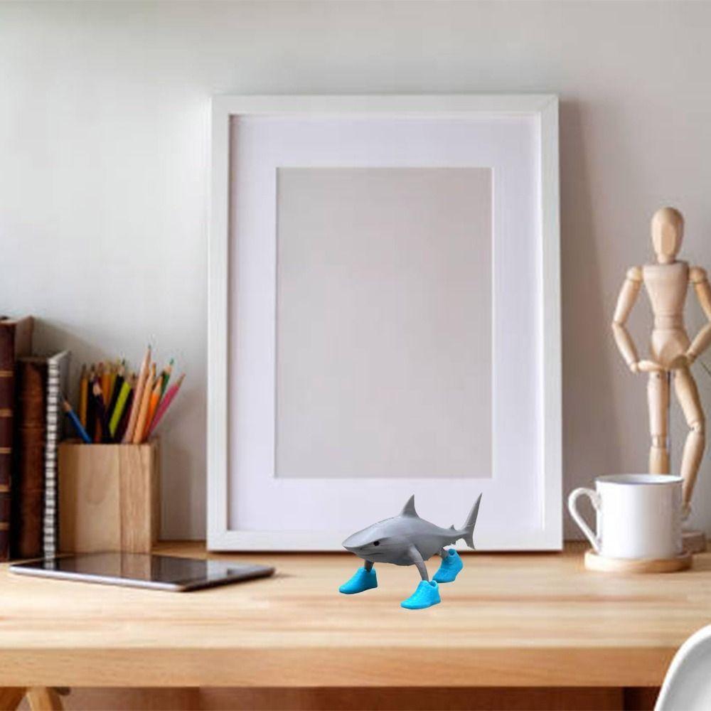 Desk Decor Shark Figurine Toy 3D Printed Shark Meme Figurines  for Colleagues and Friends