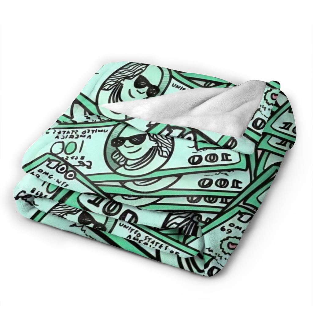 Play money Soft Blanket Airplane Travel Plush Throw Blanket Print Living Room Flannel Bedspread Sofa Bed Cover
