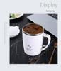 Isolierter Kaffeebecher aus 304 Edelstahl mit Deckel - Doppelschichtig, tragbar, farbiger Becher für Büro- oder Außengebrauch.