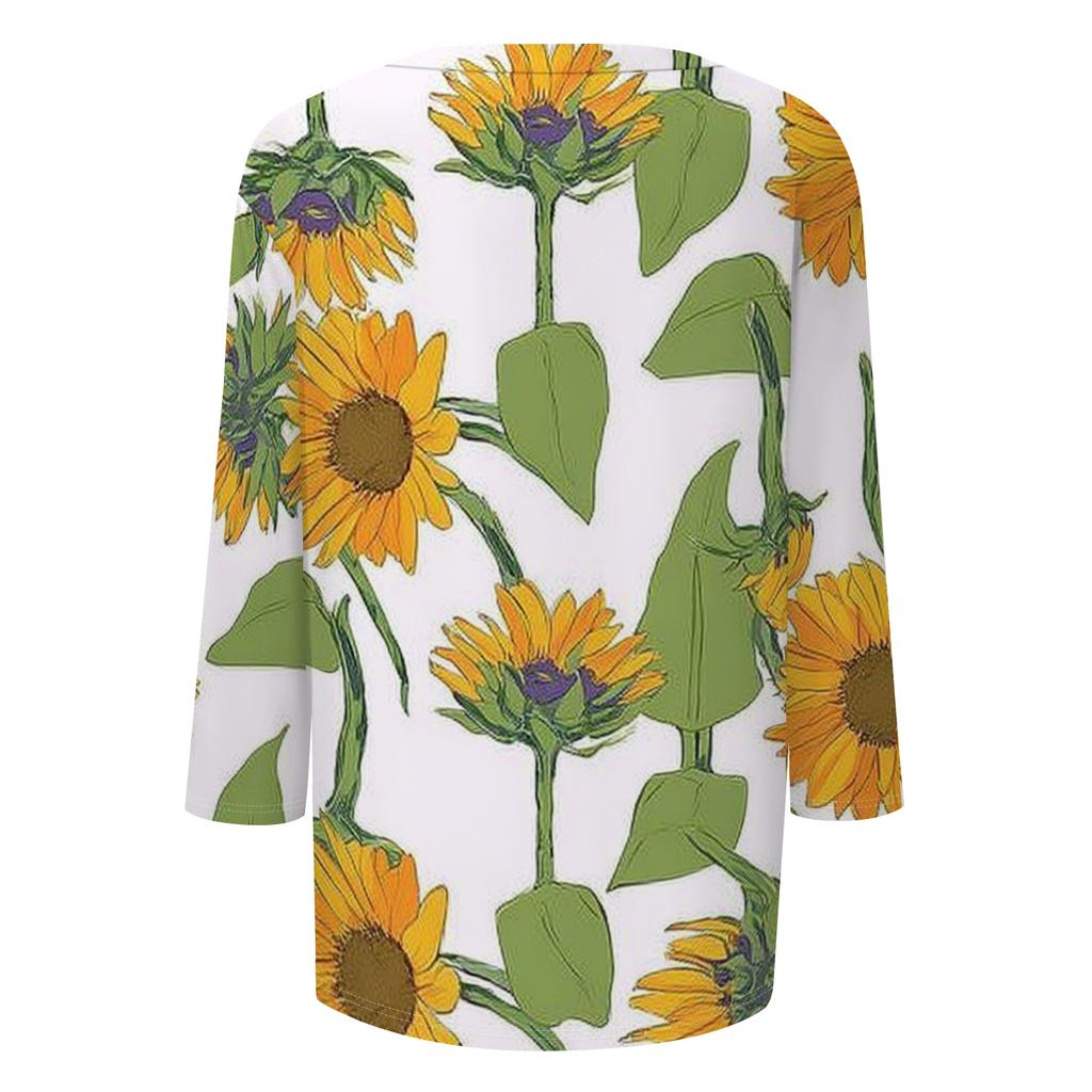 Long Sleeve Shirts for Women Womens Long Sleeve Tops Long Sleeve Tops for Women Long Sleeve T Shirt Women with Sunflower Print Casual Crew Neck Design