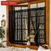 1PC Nuan Series French Rococo Style Sheer Curtain Pastoral Style Lace Half Curtain Door Curtain for Living Room Kitchen Cupboard Window Home Decor