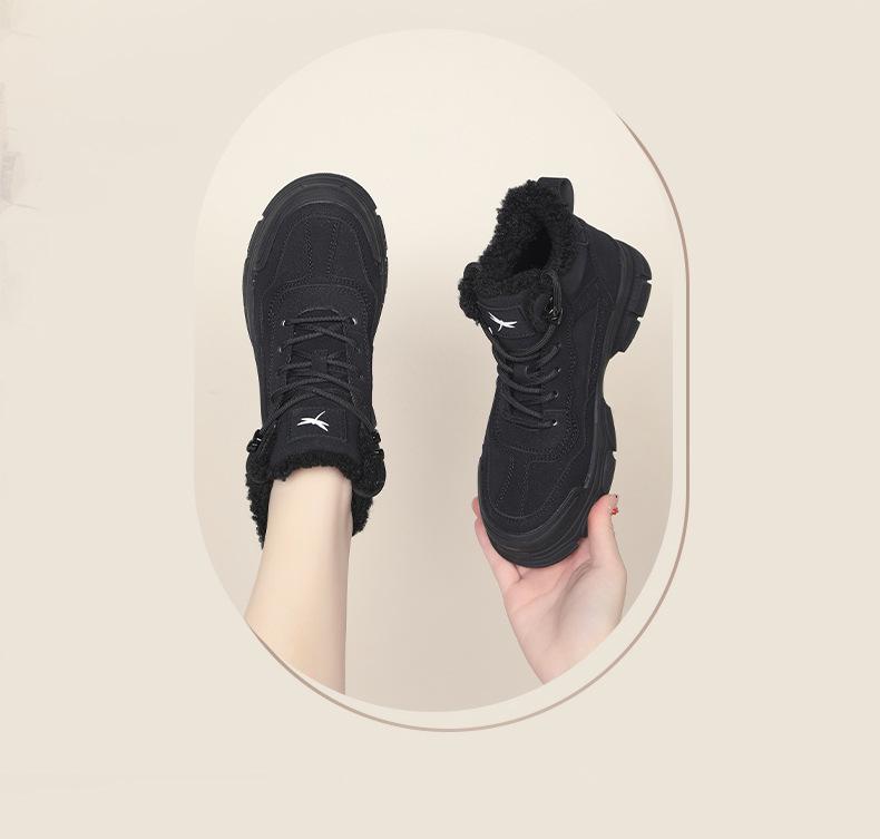 Red Dragonfly Women's Velvet-Thick Snow & Martin Boots: Winter Waterproof, Thick Sole, Short Workwear Style