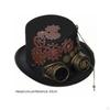 Steampunk Zylinder Messingfarbene Zahnradverzierte Metallkette 5859cm