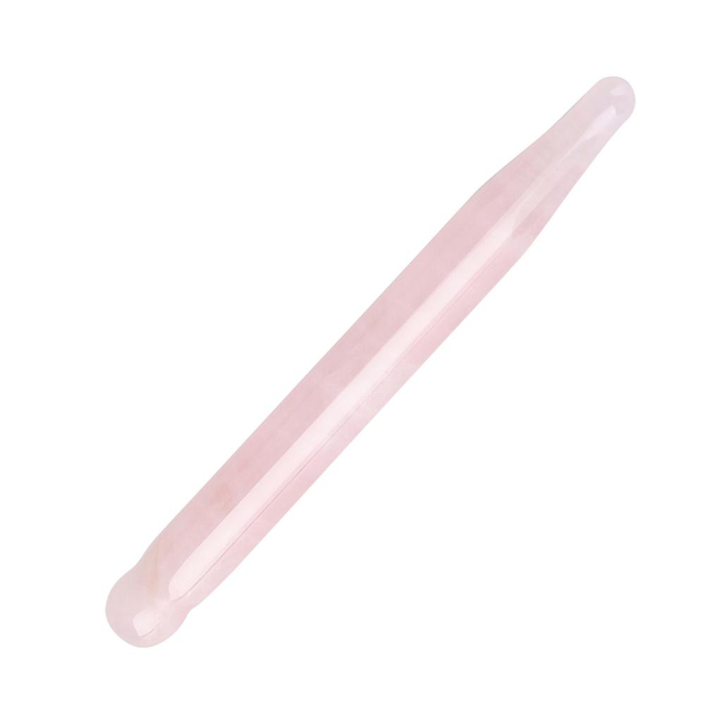 1PC Natural Stone Carving Polished Massage Health Relaxation   Stick(Pink Quartz)