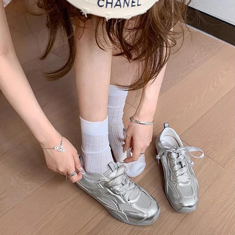 Su Yinyin 2025 new soufflé~ waffle mesh breathable sports and leisure shoes women's Dexun Forrest Gump shoes are comfortable