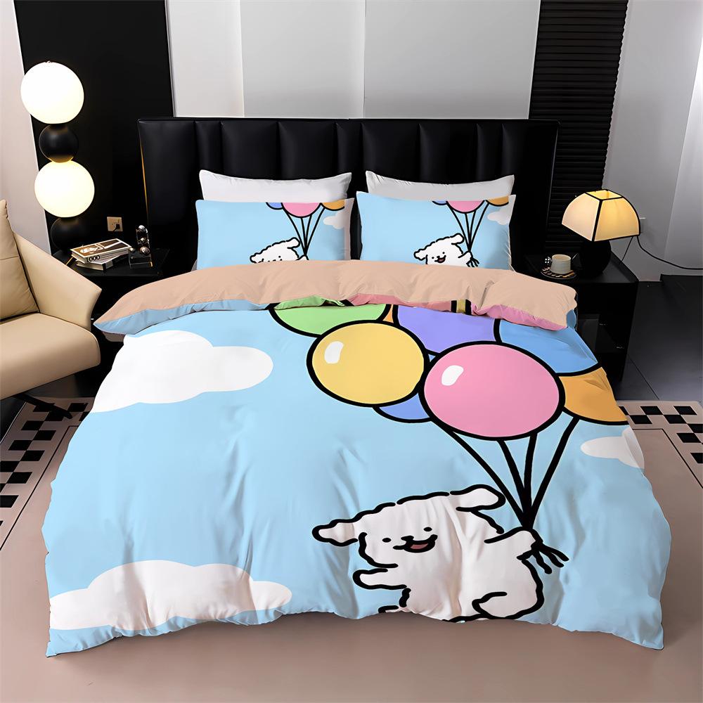 Comforter New Cartoon Puppy Bedding Set 3D Digital Printed Pug Anime Kids Adult Size