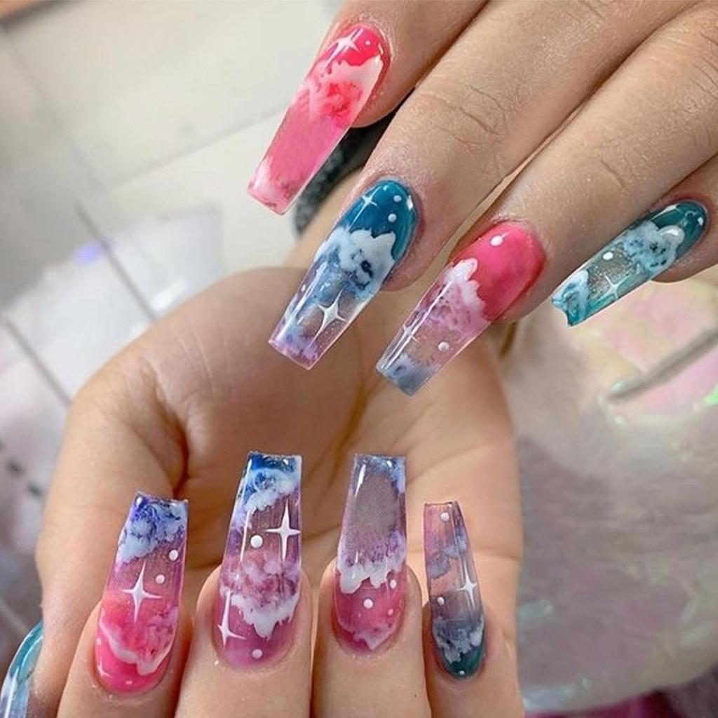 Trendy Summer Nail Art Set: Spicy Girl Fake Nails