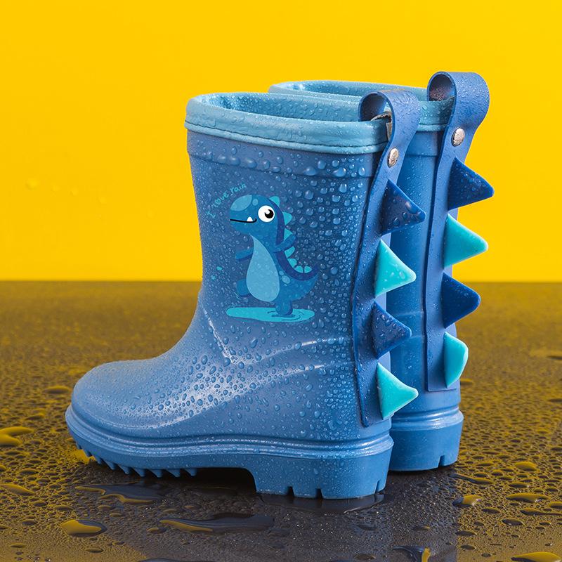 Stivali da Pioggia Leggeri per Bambini con Dinosauri - Antiscivolo, Impermeabili, Stile a Mezza Gamba per Ragazzi e Ragazze, Nuovo Design 2025 Molto Venduto