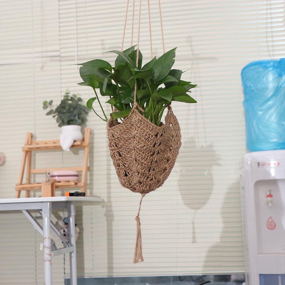 Hand Woven Macrame Flower Pot Hanging Basket Sturdy Plant Hanger Nordic Hanging Planter  Home