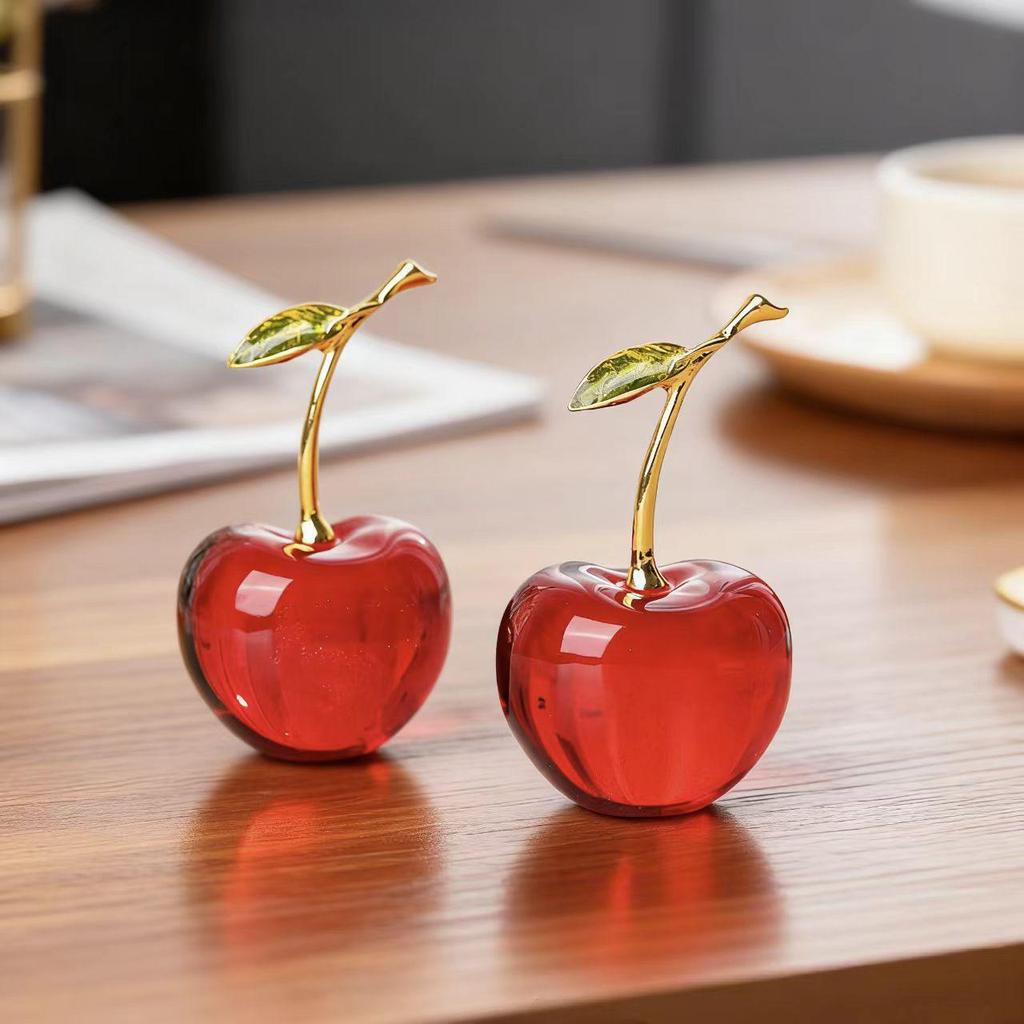 Ornements Cerise en Cristal: Artisanat Décoratif de Fruits de Cerise Souvenirs