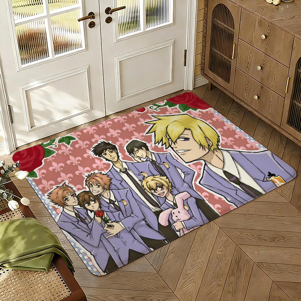 Ouran High School Host Club Floor Mat Soft Thickened Absorbent Non-Slip Bedroom Living Room Door Mat Home Decor Flannel Rugs
