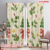 2pcs,2D Plane Printing Light Filtering Curtains Christmas Tree Butterfly Durable 100% Polyester Fabric (without Rod) Art Deco
