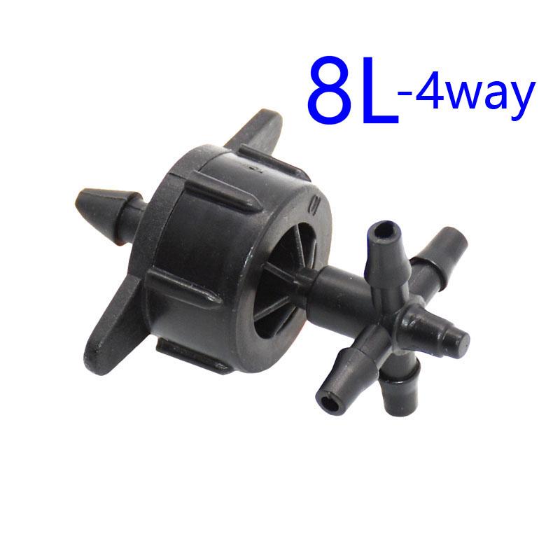 

Irrigation 2L 4L 8L dripper 4 way cross Connector drip arrow adapter 3 way cross Water diverter 1/8 barbed connector 50set