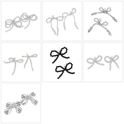 1 Paire Charmant Pendentif de Téléphone avec Nœud Papillon Porte-clés Perlé Accessoire de Sac Élégant Ornement de Sac Pendentif de Chaussure pour Toute Occasion