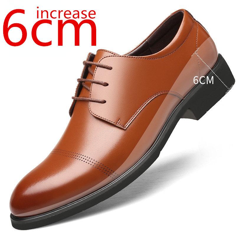 Boty na zvýšení výšky Pánské Vyšší Zvedací boty 6CM Neviditelná stélka pro každodenní Pánské Zvýšení výšky Zvýšené Svatba Boty Muž