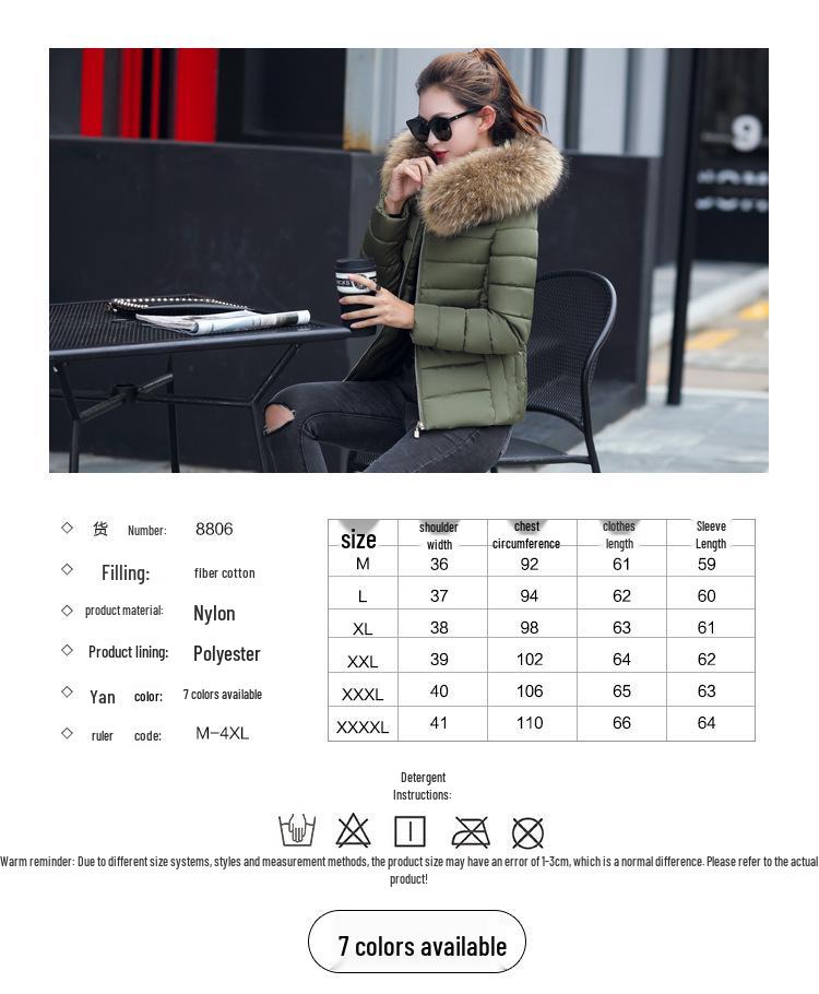 Autumn Winter Korean Style Women's Slim Fit Cotton Padded Jacket - Cold Protection Outerwear