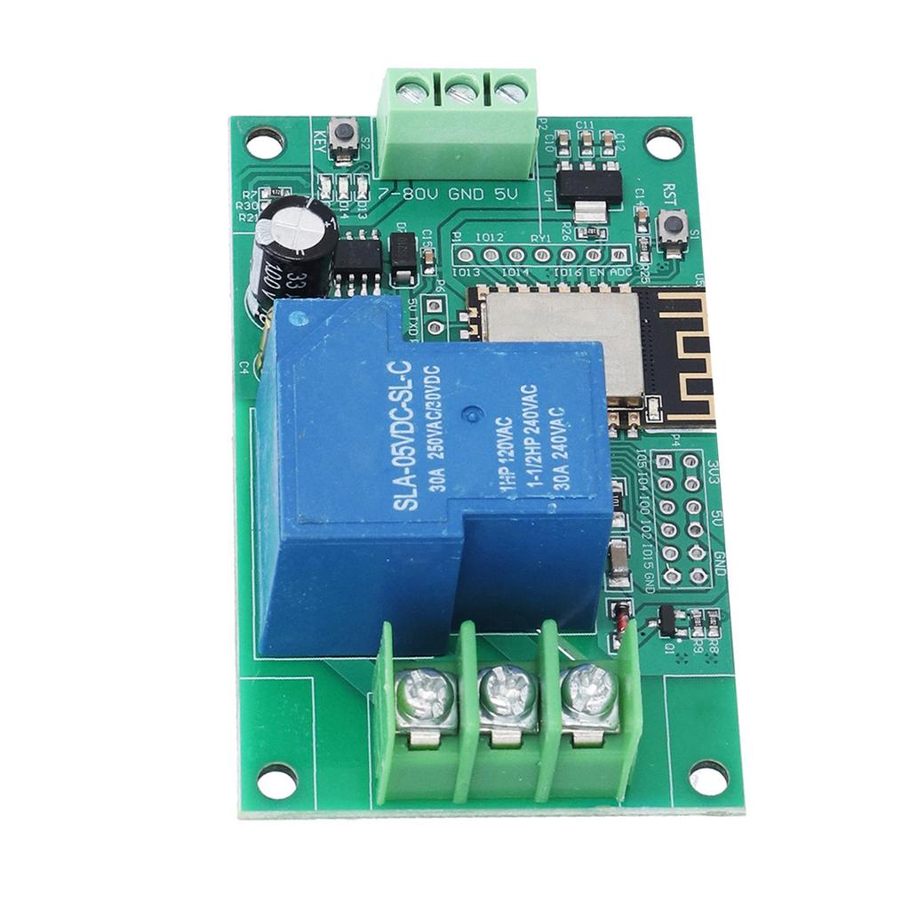 30A Relay Module 1 Channel WIFI Control Development Board with Pin Headers Sockets ESP‑12F
