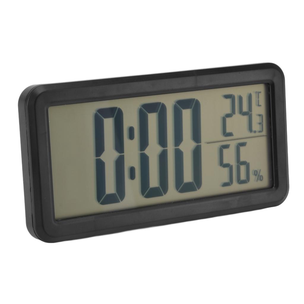 Digital Alarm Clock Portable Black Temperature Humidity Wall Mounted LCD Digital Electronic Clock for Dormitory Desktop