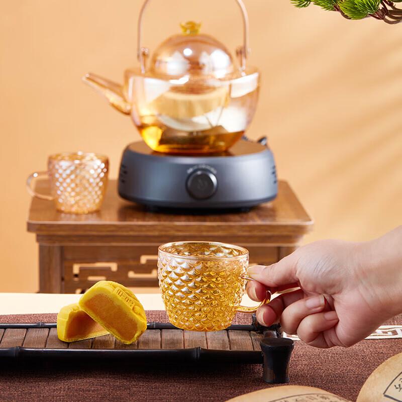 Chinese Style Glass Tea Set with Prosperity Design