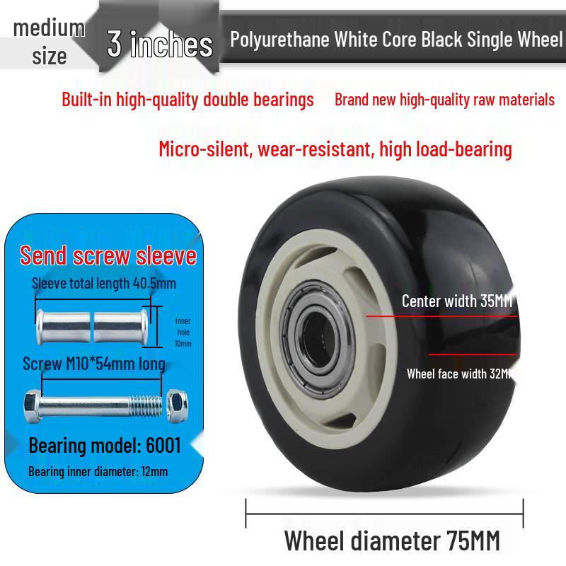 Nylon Swivel Caster Wheels: 2-6 inch Heavy-Duty Rubber & Flat Plate Options