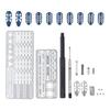 DAREWORKS Assembled Stainless Steel Ballpoint Pen Scaled Armor Silver Blue 144mm X 10mm + Parts, Assembly.Craft, (Body) / (Parts),