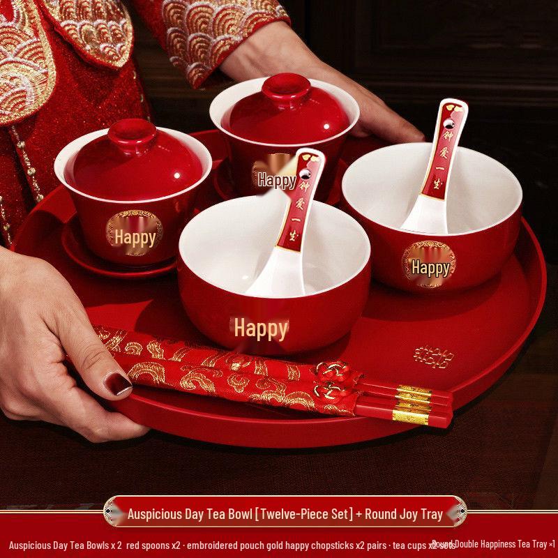 Naijiang Traditional Chinese Wedding Tea & Dinnerware Set