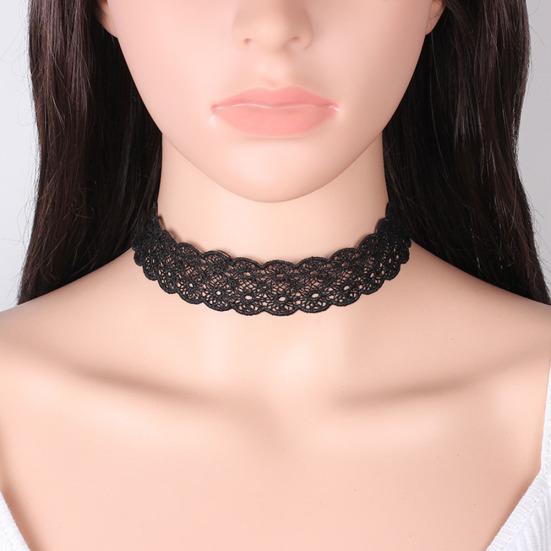 Women Gothic Tattoo Hollow Lace Clavicle Short Necklace Adjustable Jewelry Gift