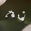 2025 Niche Design 925 Sterling Silver Needle Flower Stud Earrings - High-End Luxury Women's Accessories