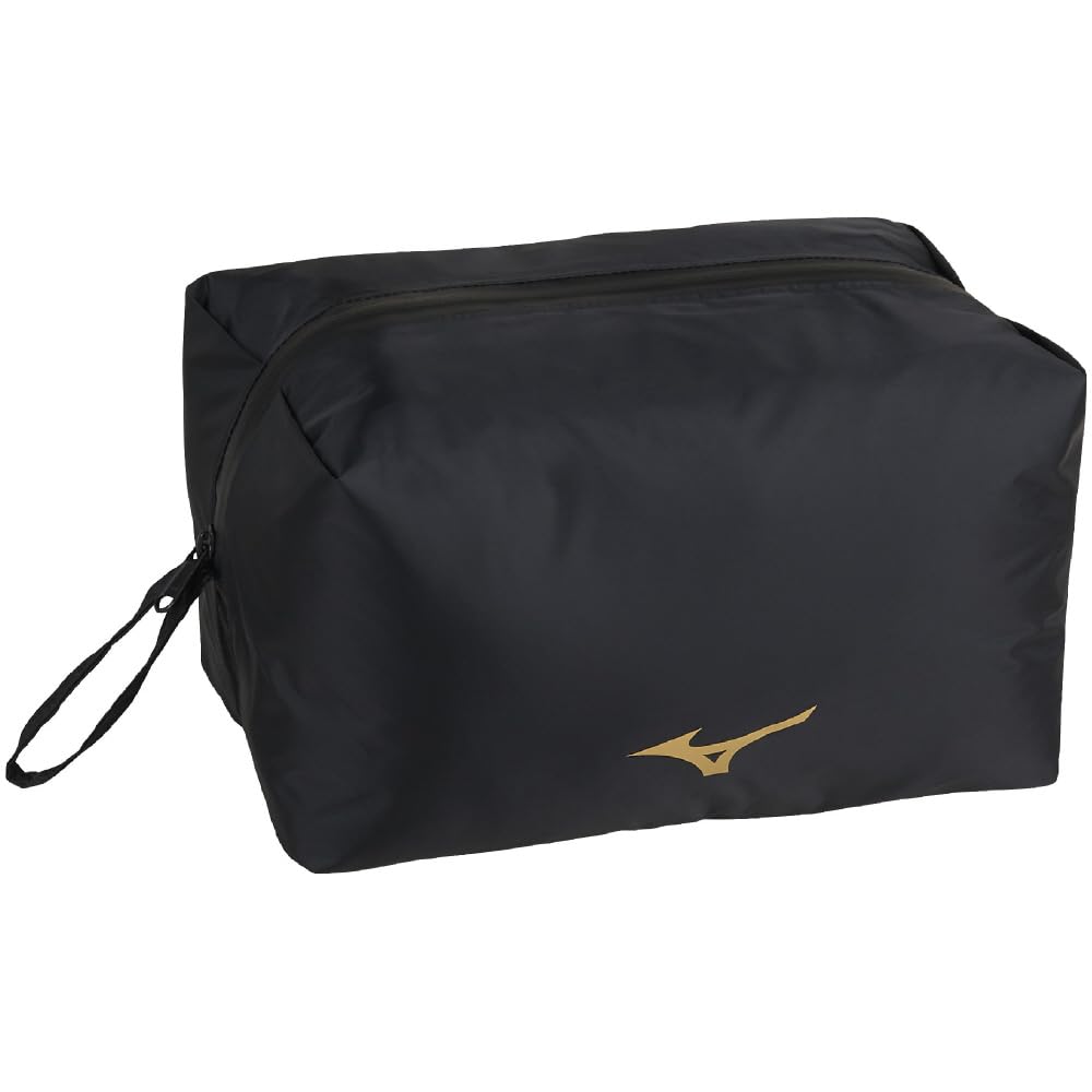 MIZUNO Swim Waterproof Size Black Bag/Pool Bag, Lightweight, Water-Repellent, Pouch, M, N3JMC006,