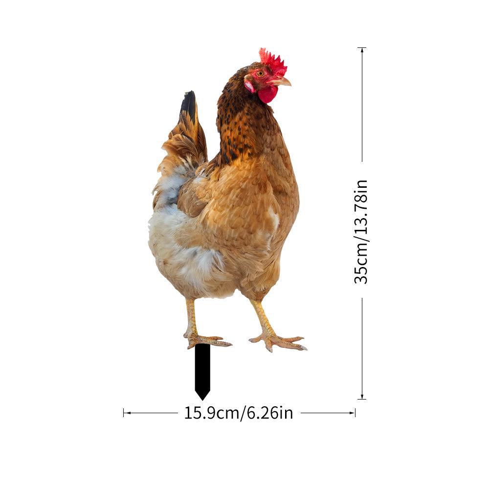 YKLU069-256 3D Rooster, Hen, Duck & Pig Outdoor Garden Decoration Plug