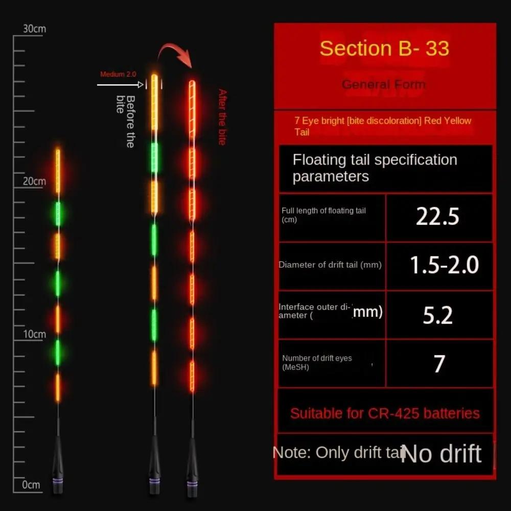 1pc LED Fishing Smart Float Top(Not Complete Fish Float)Bite Hook Color Change Night Fishing Float Tai Luminous Ultra Sensitive