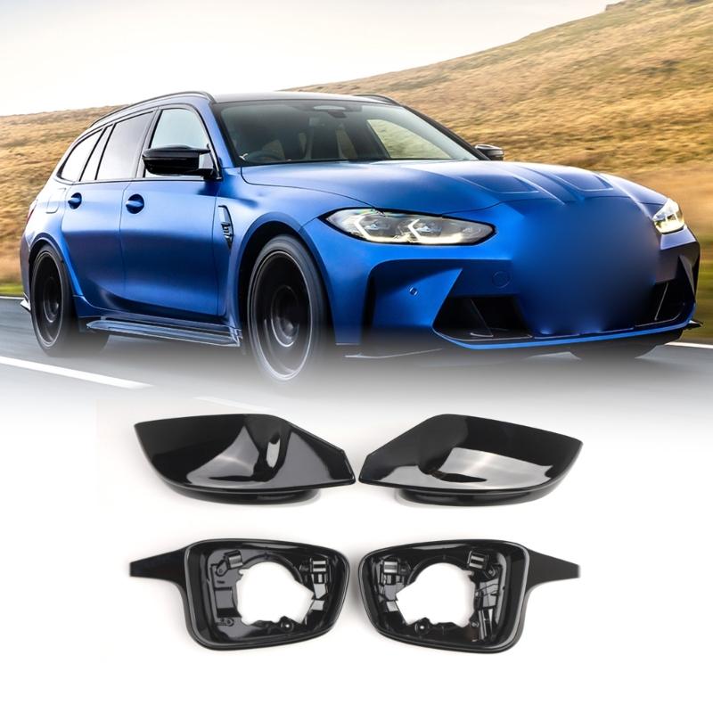 Side Mirror Replace Covers 51168746847, 51168746848 Black ABS Material Non Interference Folding Function