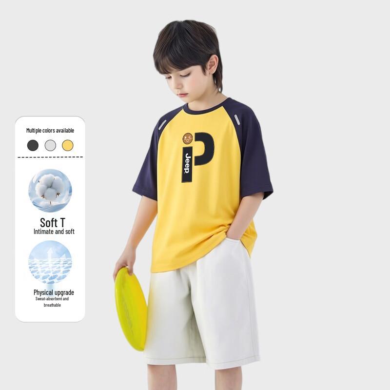 JEEP 2026 Summer Boys  Breathable Short Sleeve T-Shirt 130