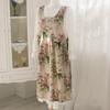 French Flower Linen One-Piece Apron