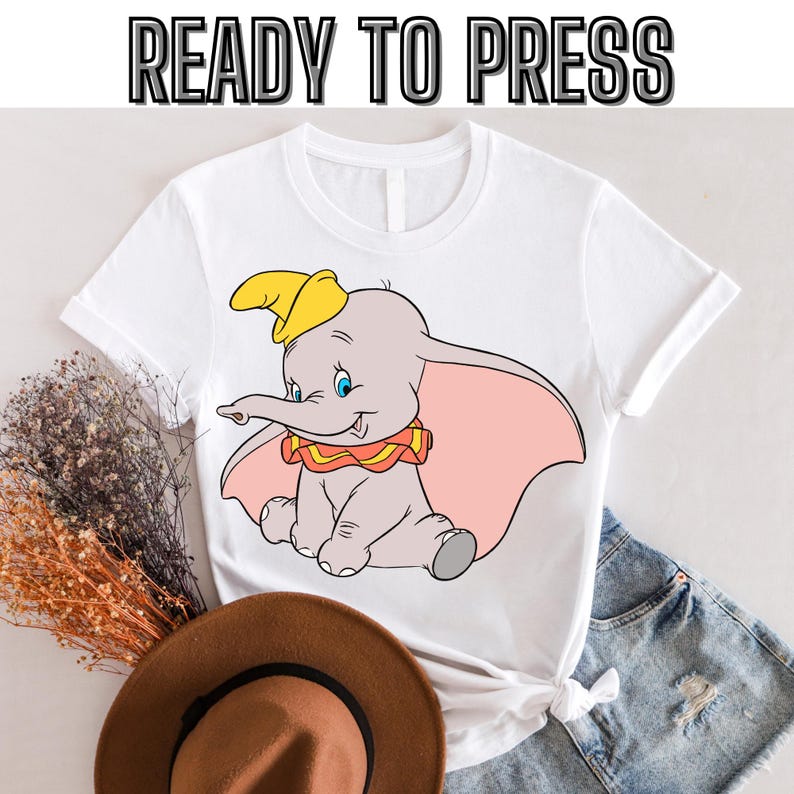 Disney Dumbo Cute Dumbo Elephant Dtf, Dumbo Flying Elephant Dtf, Disney Family Matching Dtf, WDW Dtf, Disneyland Trip Outfits,Dtf transfer 140