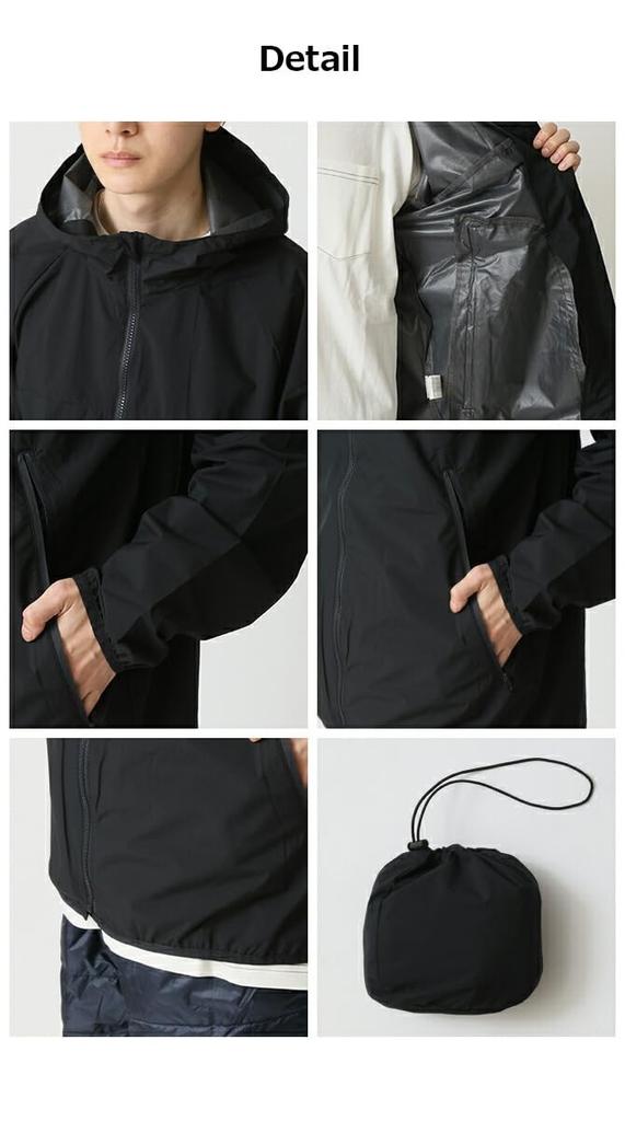 Windbreaker Mountain Light Size M [Arcade] Men's Parka, Packable, Water-Repellent, Lightweight, Stretch, Jacket, 41/Black