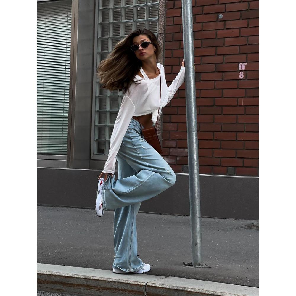 Hirsionsan 2025 Basic Lyocell T-Shirts Damen Frühling Sommer Langarm Locker Unterteile Damen Casual Gestrickt Weich Damen Tops