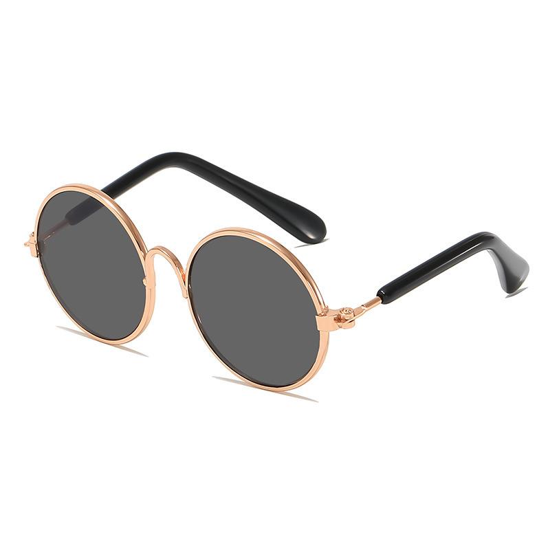 Round glasses cat sunglasses UV protection glasses trendy cool accessories metal glasses pet supplies sunglasses