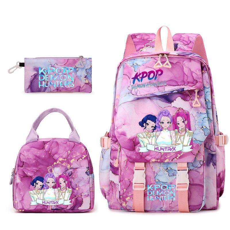 Kpop Witch Hunters Peripheral Printing Student Backpack Lunch Bag Pencil Case Three-Piece Set