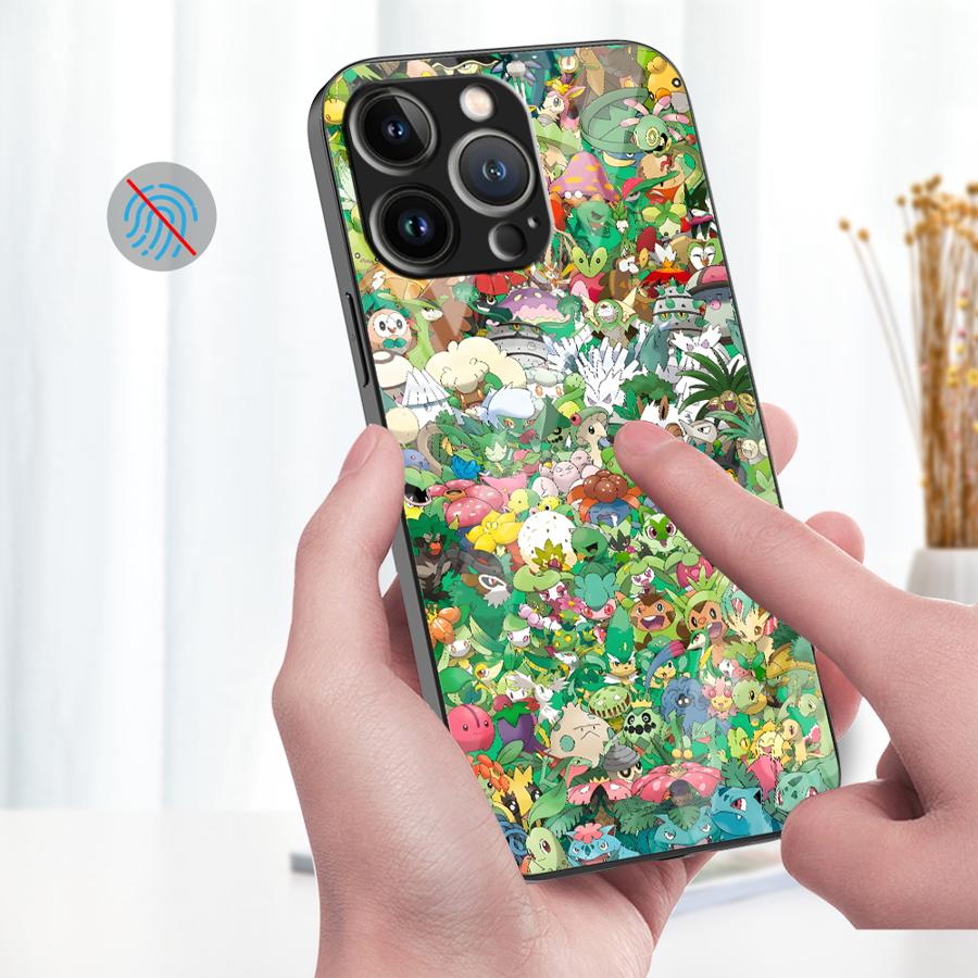 Pokemon Pikachu Phone Cover Glass Case for iPhone 17 Pro Max 11 Air 12 8 16 XR 14 13 15 Plus