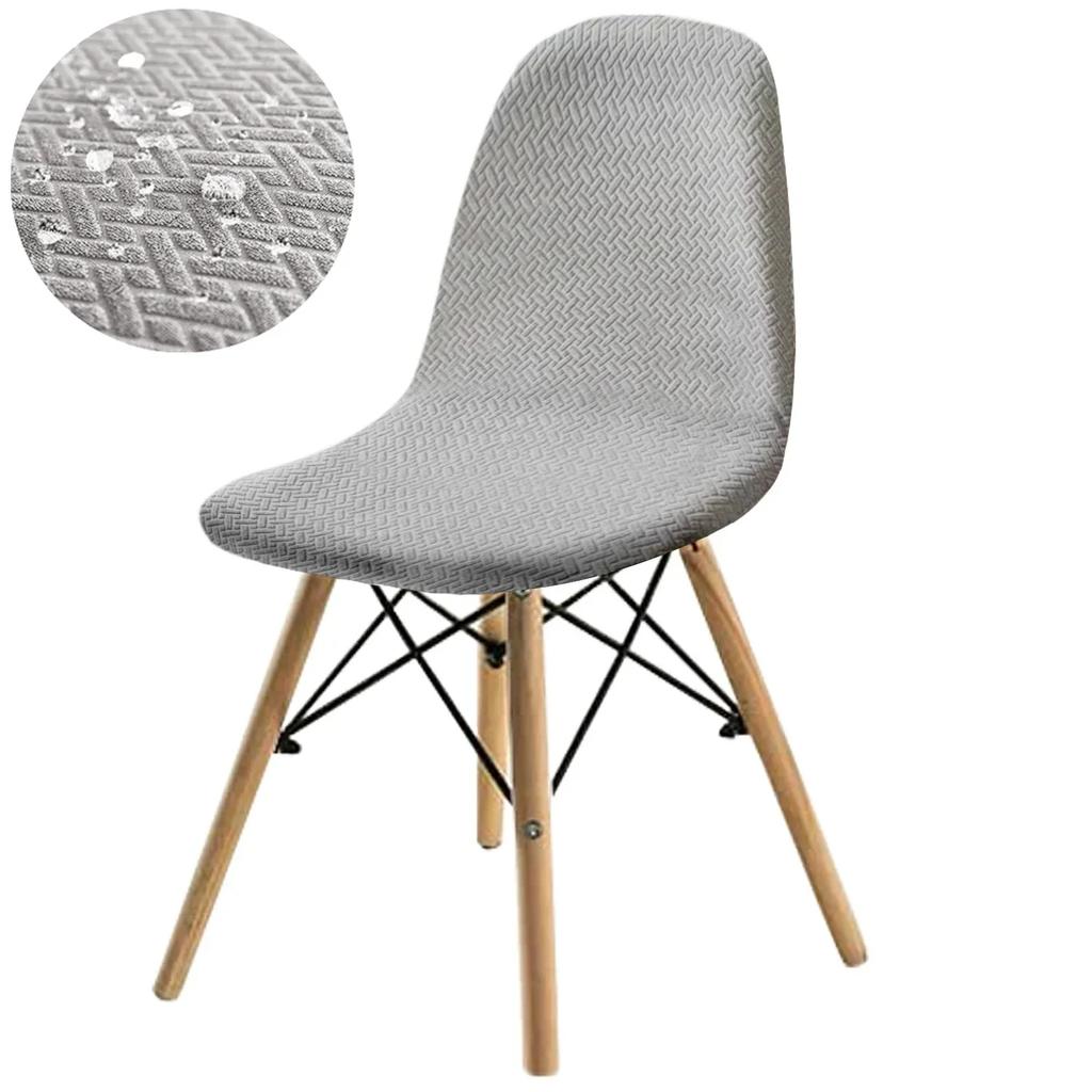 Gestrickter Hockerbezug Köper T-förmig Wasserdichte Schale Stuhlbezug Elastisch Rutschfest Einfarbig Zuhause Speziell geformter Stuhlbezug